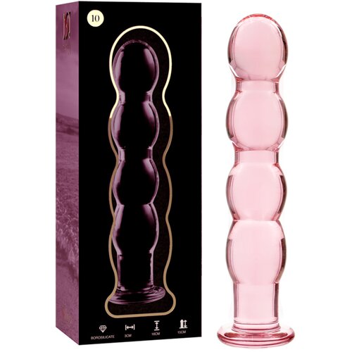 Ibiza Nebula Model 10 Dildo Borosilicate Glass 16.5x3.5cm Pink Cene
