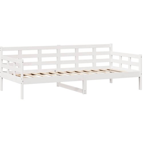  Dnevni krevet s ladicama bez madraca 80x200 cm masivno drvo Bijela 90 x 190 cm Slike
