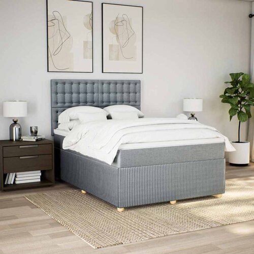  Krevet box spring s madracem svjetlosiva 160x200 cm tkanina Cijene
