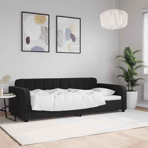 VidaXL Raztegljiva postelja črna 90x200 cm žamet Slike