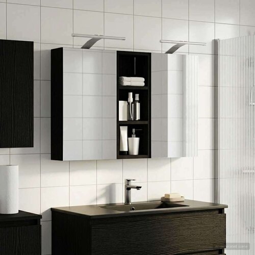  Komplet omaric za kopalnico z LED lučmi 3 pcs 80 x 10,5 x 50 cm, (5000245865) Cene