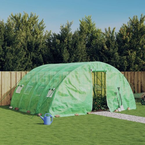 VidaXL Staklenik s čeličnim okvirom zeleni 20 m&amp;sup2; 5 x 4 x 2 3 m Slike