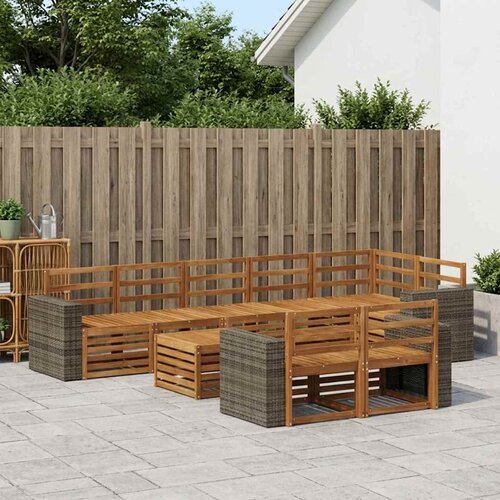  Set vanjskih sofa 9 kom. Prirodna Poliester Slike