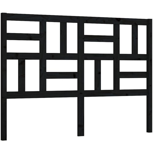 Maison Chic posteljno vzglavje - vzglavna omarica - nočna omarica črno 126x4x104 cm trdna borovina, (21705654) Slike