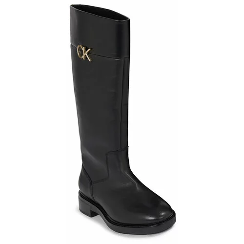 Calvin Klein Zimski škornji Rubber Sole Knee Boot W/Hw HW0HW01689 Črna