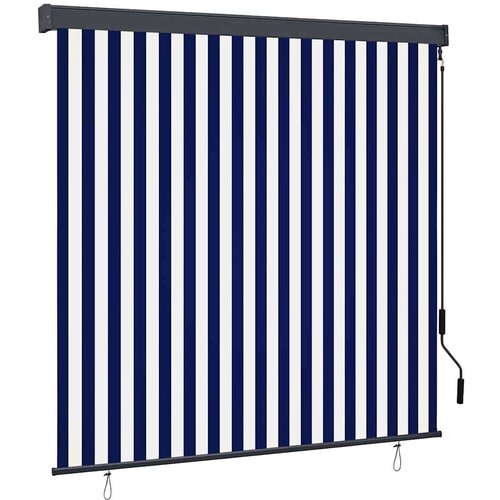 VidaXL Vanjska Roleta Prugasti Plava i bijela 180 x 250 cm tkanina Slike