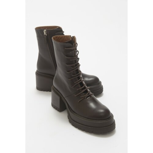 LuviShoes Tatia Brown Skin Genuine Leather Women's Boots Slike