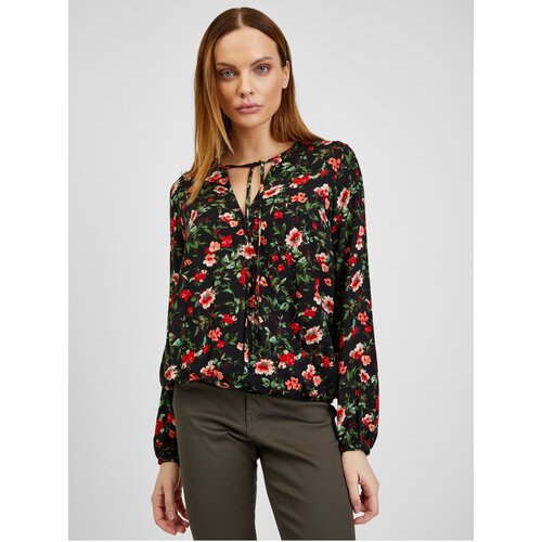 Orsay Red-Black Ladies Floral Blouse - Women Cene