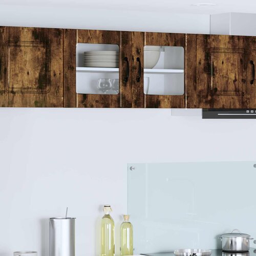  Zidni stakleni ormarić LUCCA Dimljeni hrast 80 x 31 x 40 cm Cene