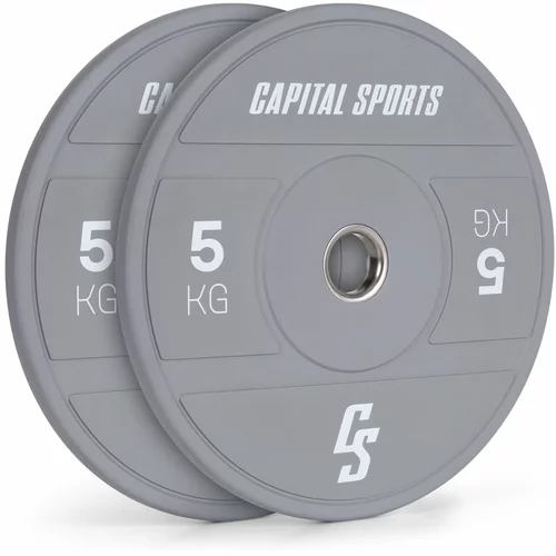 Capital Sports Nipton 2021, disk za uteg, bumper disk, 2 × 5 kg, Ø 50,4 mm, tvrda guma