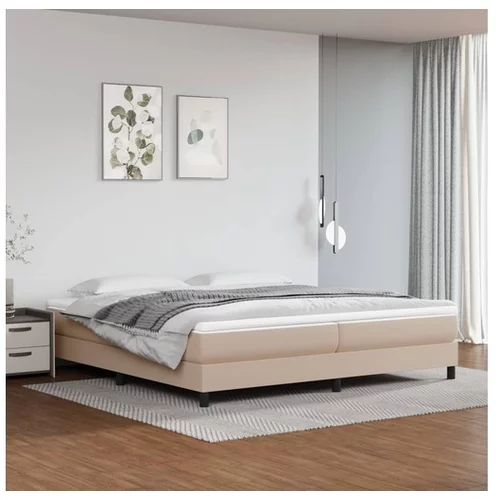  Box spring posteljni okvir kapučino 200x200 cm umetno usnje