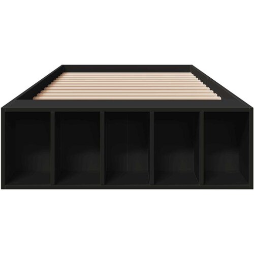 VidaXL Okvir za krevet crni 90 x 190 cm od konstruiranog drva Slike