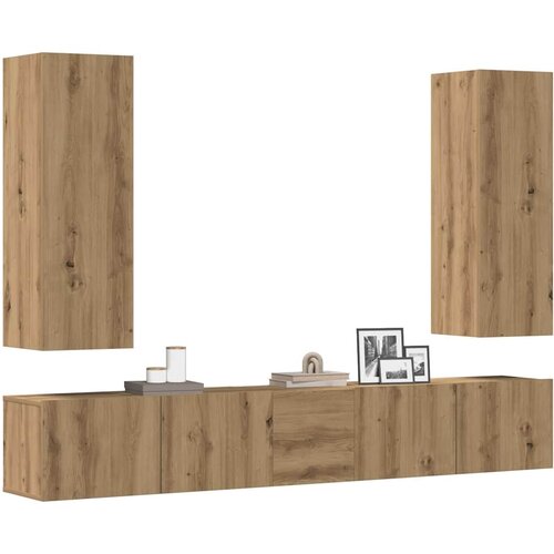 Furnova 5 kosov stenske TV omarice Artisan Oak Engineered Wood, (21948808) Slike