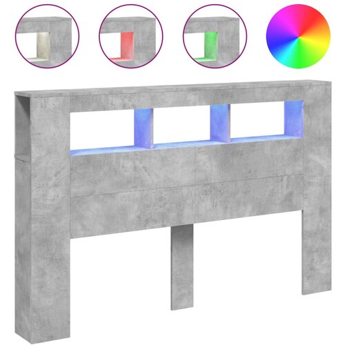 Maison Chic led posteljno vzglavje - vzglavna omarica - nočna omarica betonsko sivo 160x18,5x103,5 cm inž. les, (21713240) Cene