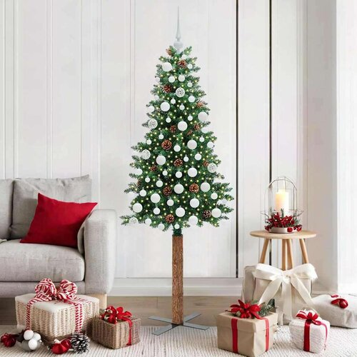 vidaXL Ožja jelka med 300 LED Zelena 180 cm PVC in trden bor Cene
