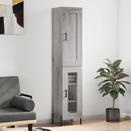vidaXL Visoka komoda siva sonome 34 5x34x180 cm od konstruiranog drva Cene