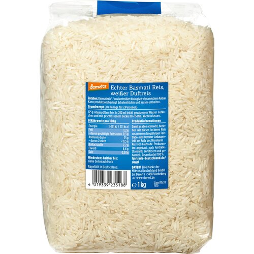 Davert Bio pravi basmati riž, beli - 1.000 g Cene