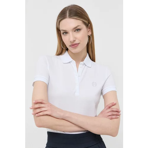 Armani Exchange Pamučna polo majica boja: bijela