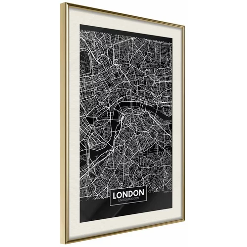  Poster - City Map: London (Dark) 20x30