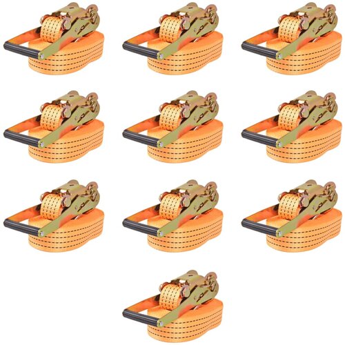 vidaXL Tovorni vezni trak 10 kosov 2 toni 8mx50mm oranžne barve Cene