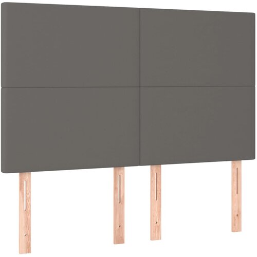  LED uzglavlje sivo 144x5x118/128 cm od umjetne kože Slike