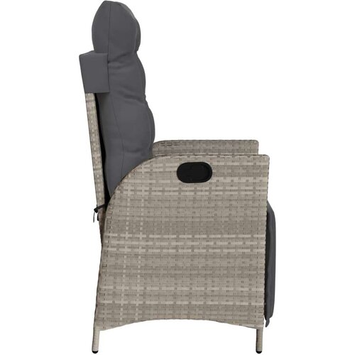  3-dijelni bistro set s jastucima svjetlosivi od poliratana - Svjetlosiva 1 Slike