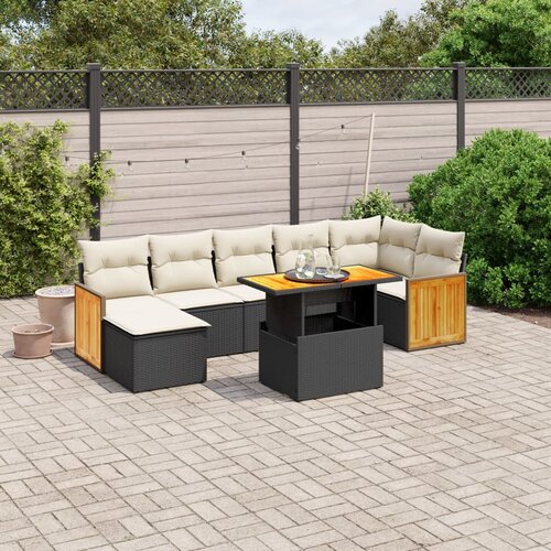 vidaXL 8-dijelni set vrtnih sofa od poliratana s jastucima crni Cijene