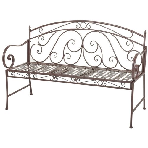Garden Pleasure Rjava kovinska vrtna klop Saket – Cene