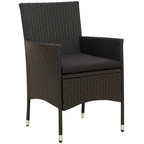 Maison Chic Vrtni stoli - Stol za vrt z blazinami 2 kosa poli ratan črne barve JS2132, (21876682) Slike