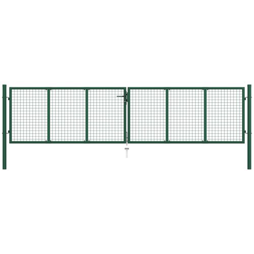 vidaXL Mrežasta vrtna vrata iz jekla 400x100 cm zelena Cene