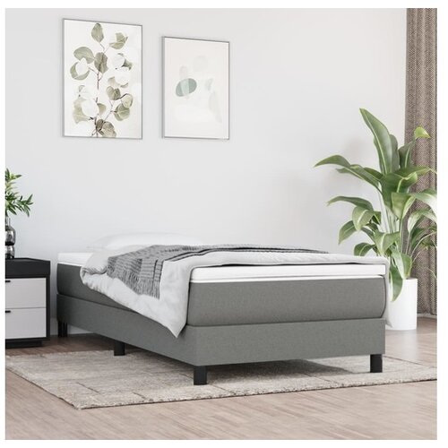  Box spring posteljni okvir temno siv 90x190 cm blago Cene