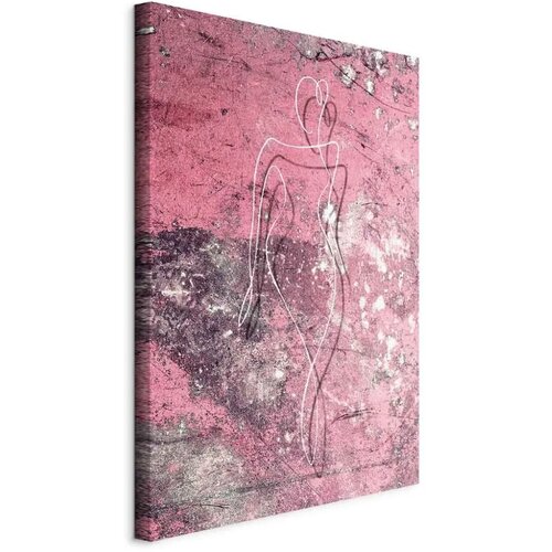  Slika - Figure on Pink Background (1-part) - Female Silhouette in Marble 80x120 Na talijanskom platnu Cene