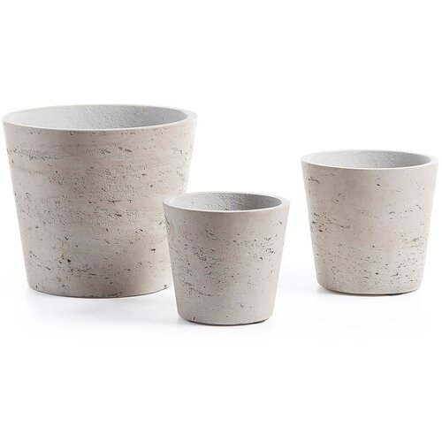 Kave Home Betonski cvetlični lonci v kompletu 3 ks ø 23,5 cm Low – Cene