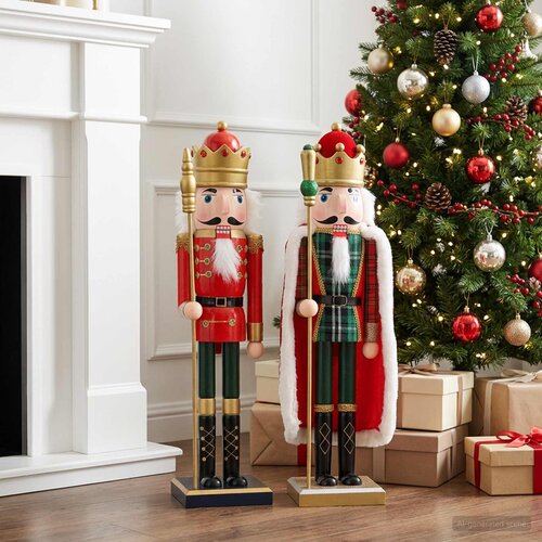  Božićni nutcracker TURKU 2 kom. Crvena i Crna 50 cm Slike