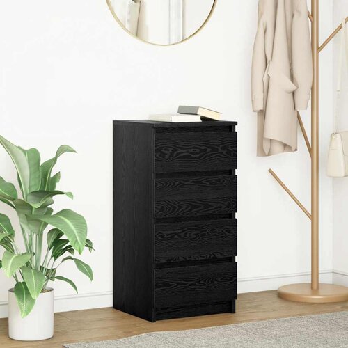 vidaXL Komoda crni hrast 37,5x35x76 cm konstruirano drvo Cijene
