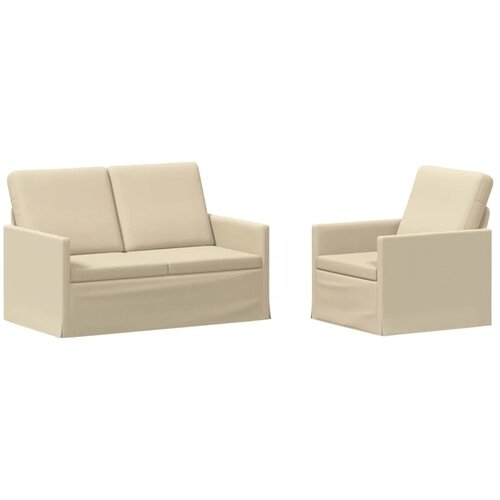  Set sofe 2 pcs Krem Tkanina - Krem 1-sjedalo + 2-sjedalo (120 cm) Slike