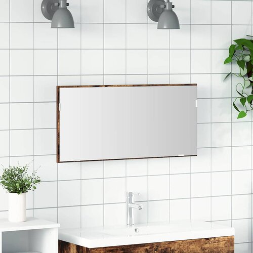  Ogledalo Zidne Smeđa 80 x 37 cm Staklo i inženjerski drvo Cijene