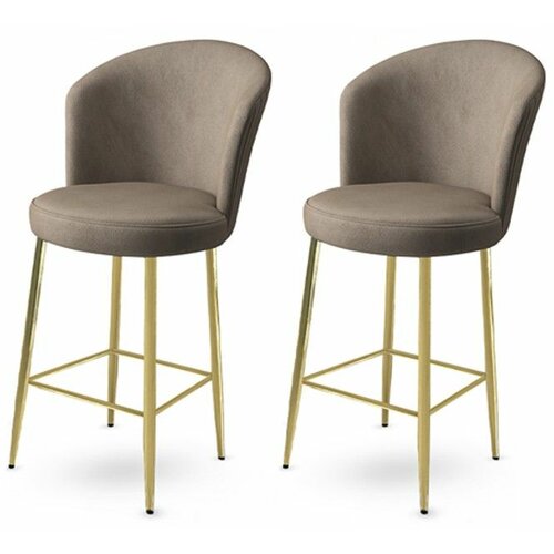 HANAH HOME alte - cappuccino, gold cappuccinogold bar stool set (2 pieces) Slike