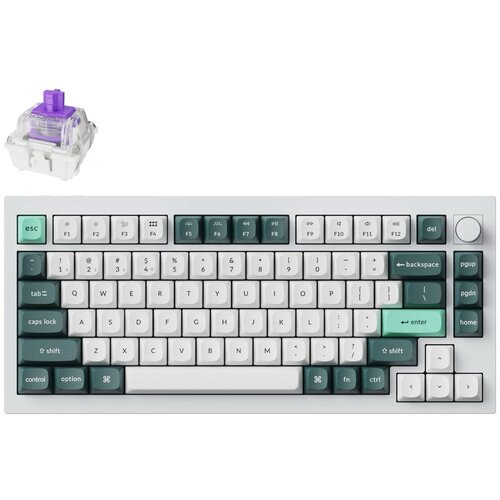 KEYCHRON Q1H-P1 Shell White Fully Assembled Knob Bežična tastatura Cene