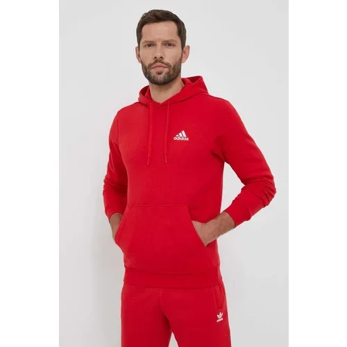 Adidas Pulover moška, rdeča barva, s kapuco