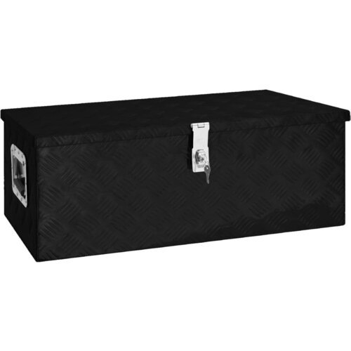 VidaXL Kutija za pohranu crna 80 x 39 x 30 cm aluminijska Slike