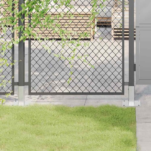 vidaXL Post Bases Square 4 kosi Silver 51x51 mm Pocinkano jeklo Cene