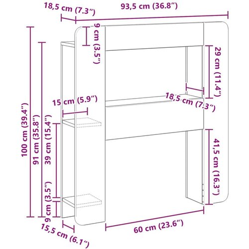  Glava kreveta s ormarićem Bijela visokog sjaja - Visoki sjaj bijeli 80 cm Slike