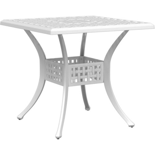  Vrtni stol bijeli 80x80x75 cm od lijevanog aluminija Slike