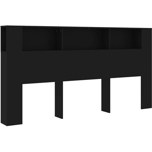 Maison Chic vzglavna omarica - nočna omarica - posteljna omarica črna 200x18,5x104,5 cm, (21704916) Slike