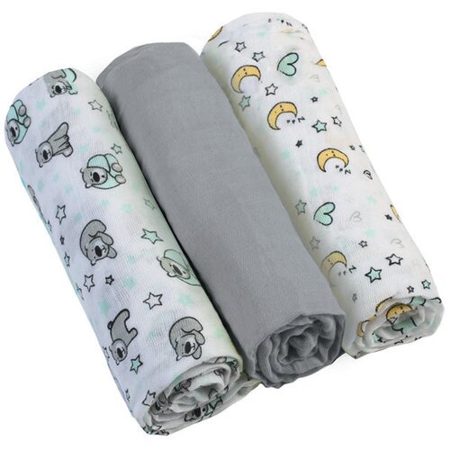 BabyOno Tetra plenice Muslin Medvedek, sive Cene