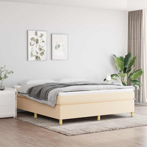  Krevet s oprugama i madracem krem 180x200 cm od tkanine Cene