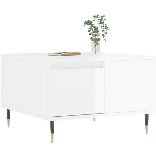  Stolić za kavu sjajni bijeli 55x55x36,5 cm konstruirano drvo Slike