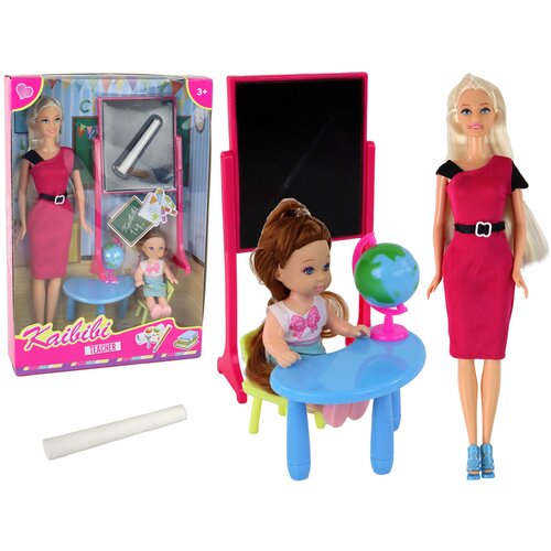  Lutke za igru učiteljica s učenicom i atlasom - crvena Cene