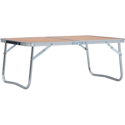 VidaXL Sklopivi stol za kampiranje smeđi aluminijski 60 x 40 cm Slike